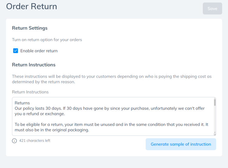 order return management feature for Prodigy Commerce vs WooCommerce