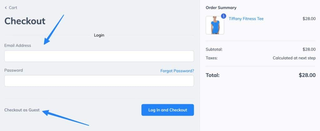 both guest checkout and the login
